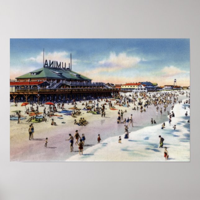 Póster Praia Wright North Carolina Lumina Beach (Frente)