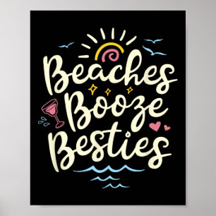 Poster Praias Bebidas Amigas de Verão Melhor Amiga Viagem