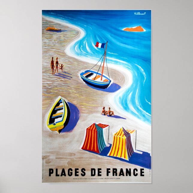 Poster Praias de França, Praias de França por Bernard Vil (Frente)
