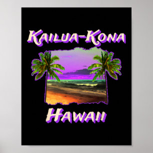 Poster Praias De Kailua-Kona Havaí 1