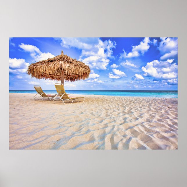 Poster Praias Tropicais | Aruba Sandy Beach (Frente)