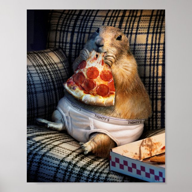 Poster Prairie Dog Eating Pizza (Frente)