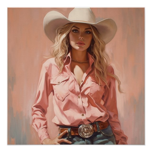 Póster Prairie Whispers: Cowgirl Wall Art (Frente)