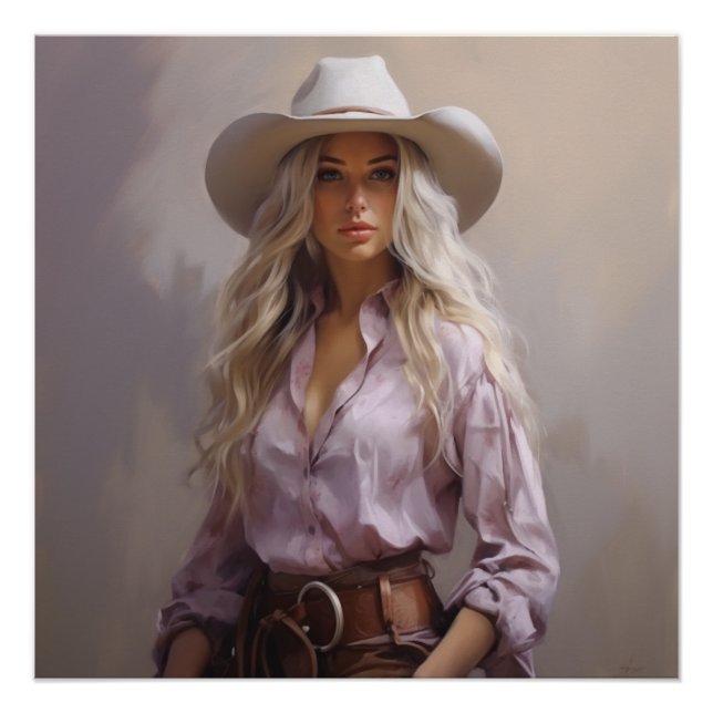 Póster Prairie Wildflower: Cowgirl Wall Art (Frente)