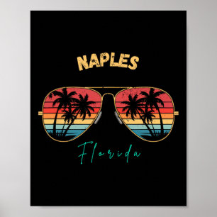 Poster Prancha de souvenir da praia de Naples Florida