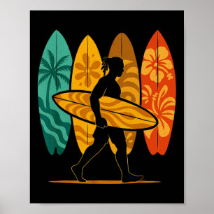 Poster Pranchista de verão onda surf surfboard praia Su