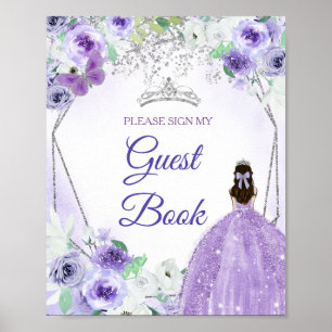 Poster Prata e Vestidos Roxos Quinceañera