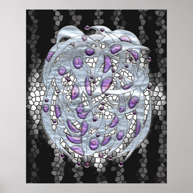 Póster Prata em vidro manchado (Frente)