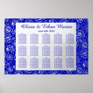 Poster Prata Floral no Royal Blue