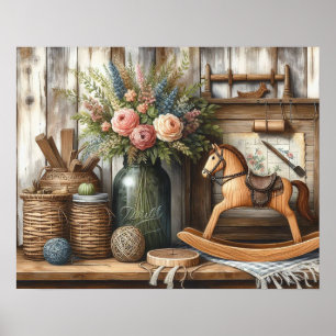 Poster Prateleira 2 da Madeira primitiva