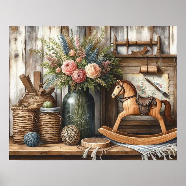 Poster Prateleira 2 da Madeira primitiva (Frente)