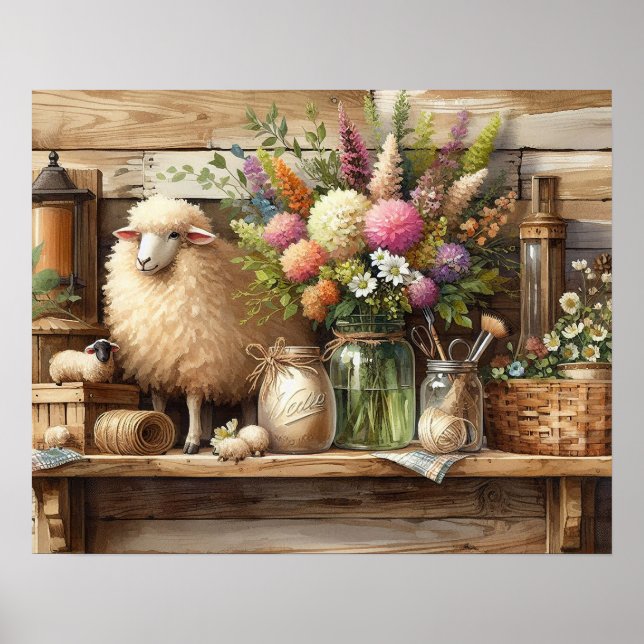 Poster Prateleira 3 da Madeira primitiva (Frente)