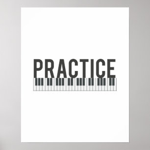 Poster prática decorativa de piano decor motivacional