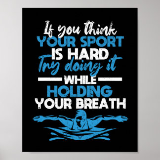 Poster Prática divertida de natação nadadora