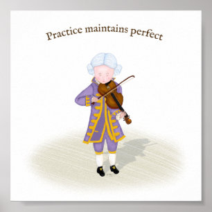 Poster Prática Mantém o perfeito Mozart tocando violino
