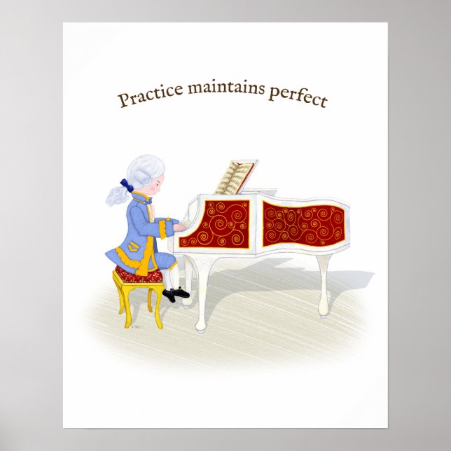 Poster Prática Mantém Piano de Reprodução em Mozart Perfe (Frente)