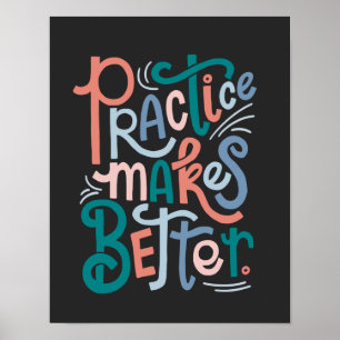 Poster Prática Preta Torna um Cartaz Melhor