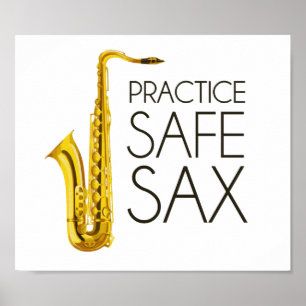 Poster Praticar Sax Seguro