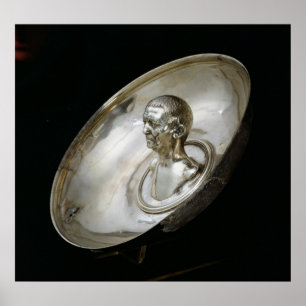 Póster Prato com o busto de um homem para dentro