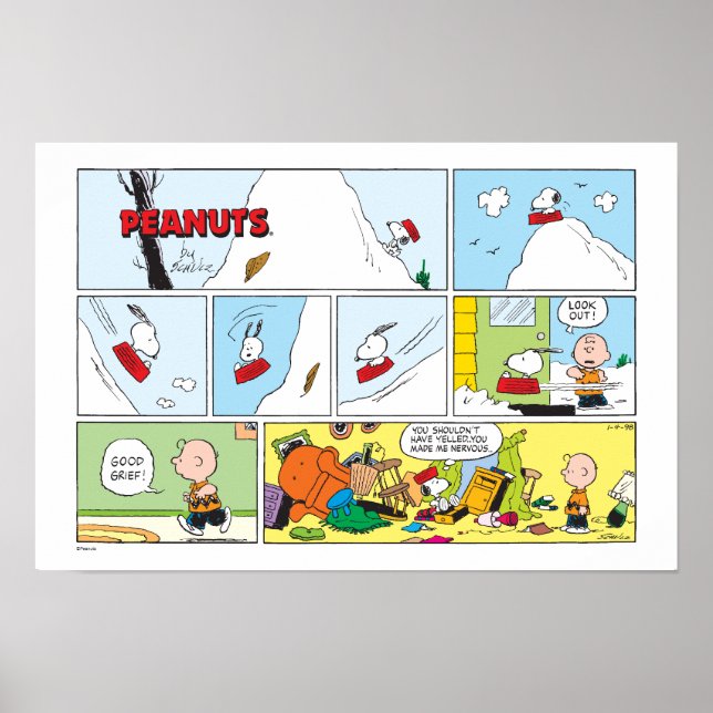 Poster Prato de comida para trenó do Snoopy (Frente)