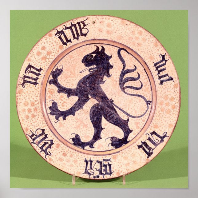 Póster Prato hispano-morésico, vidrado em estanho (Frente)