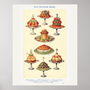 Poster Pratos de Colação Fria da Sra. Beeton Art