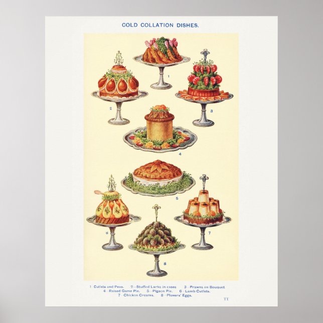 Poster Pratos de Colação Fria da Sra. Beeton Art   (Frente)
