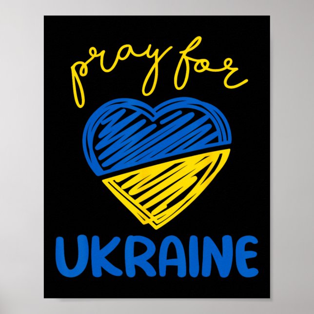 Poster Pray For Ukraine - I Stand With Ukraine - Support  (Frente)