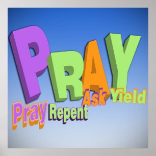 PÓSTER PRAY O ACRÔNIMO - PRAY ARREPENDIDO PEDEM O