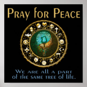 Póster Pray para a paz