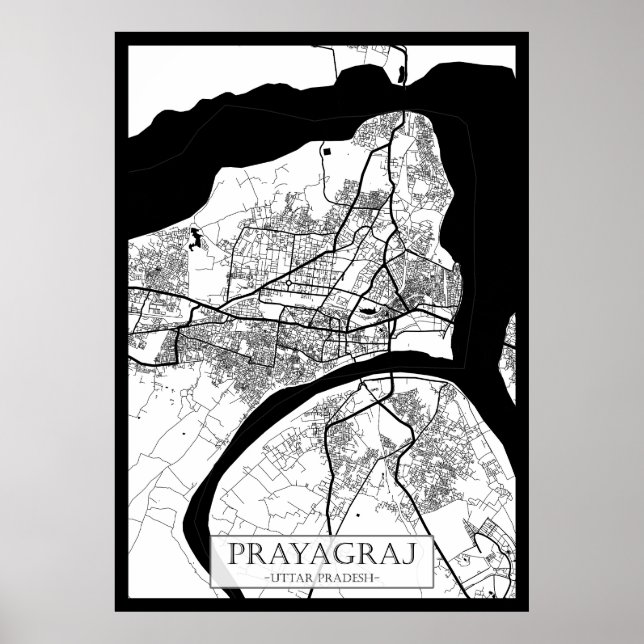 Poster Prayagraj Uttar Pradesh City Map (Frente)