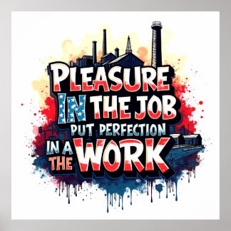 Poster “Prazer no Trabalho” Motivação de Inspiração Indus
