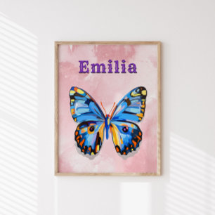 Póster Pré-disquete Personalizado de Nome de Borboleta Pe