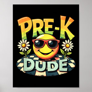 Poster Pré-k Cara Engraçado De Volta À Escola No Primeiro