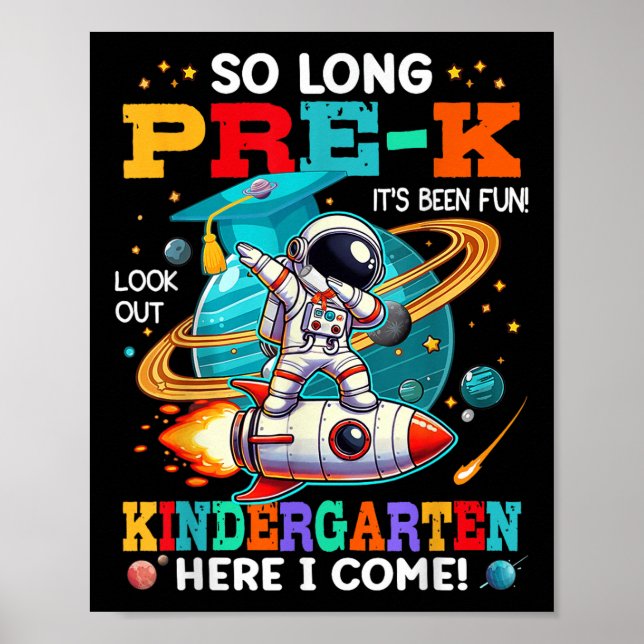 Poster Pré-k Graduação Engraçada Formando Pré-Escolas Gir (Frente)