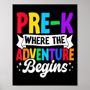 Poster Pré-k Onde A Aventura Começa De Volta À Escola
