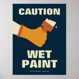 Poster Precaução - Retrô de Saúde e Segurança do Local de