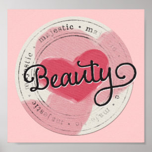 Póster precioso de beleza-círculo-encantador - PINK BEAU