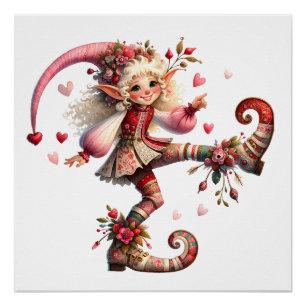 Póster Precioso Love - Namorados Elf Characters Theme