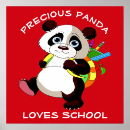 Poster Precioso Panda ama Escola