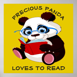 Poster Precioso Panda ama ler