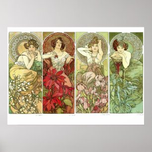 Poster Precioso Stones Art Nouveau por Alphonse Mucha