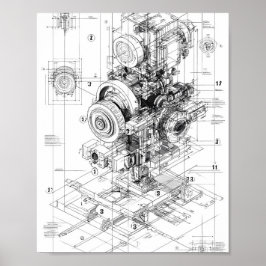 Poster Precision Engineering Art: Modular Machine