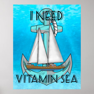 Poster Preciso De Barco De Mar De Vitamina