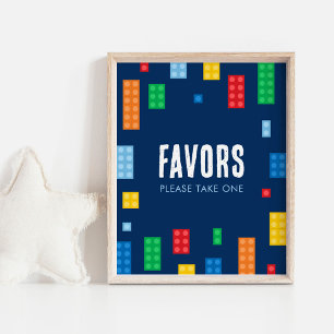 Poster Prédio Blocos Sinal de Favoritos de Aniversário