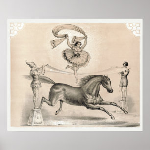 Poster Prédio De Circo Pulando Sobre Uma Fita Grande