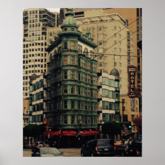 Póster Prédio Verde de North Beach em São Francisco