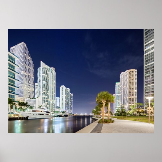 Póster Prédios ao longo do rio Miami (Frente)