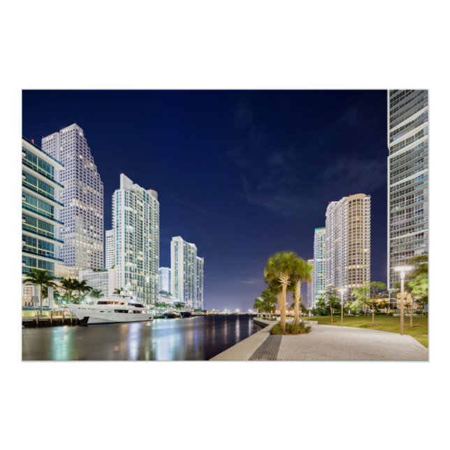 Póster Prédios ao longo do rio Miami (Frente)