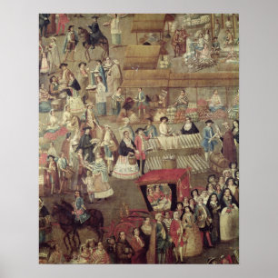 Póster Prefeito da Plaza no México, detalhe do Mercado